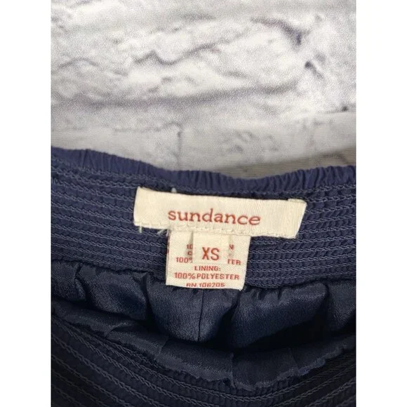 SUNDANCE Women's Navy Eyelet Tiered Skirt XS - Picture 4 of 5